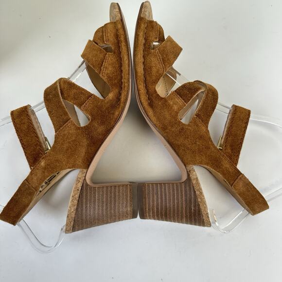 Clarks Cushion Plus Brown Spiced Ava Strappy Sandals Block Heel Shoe Size 7 M - Picture 6 of 9